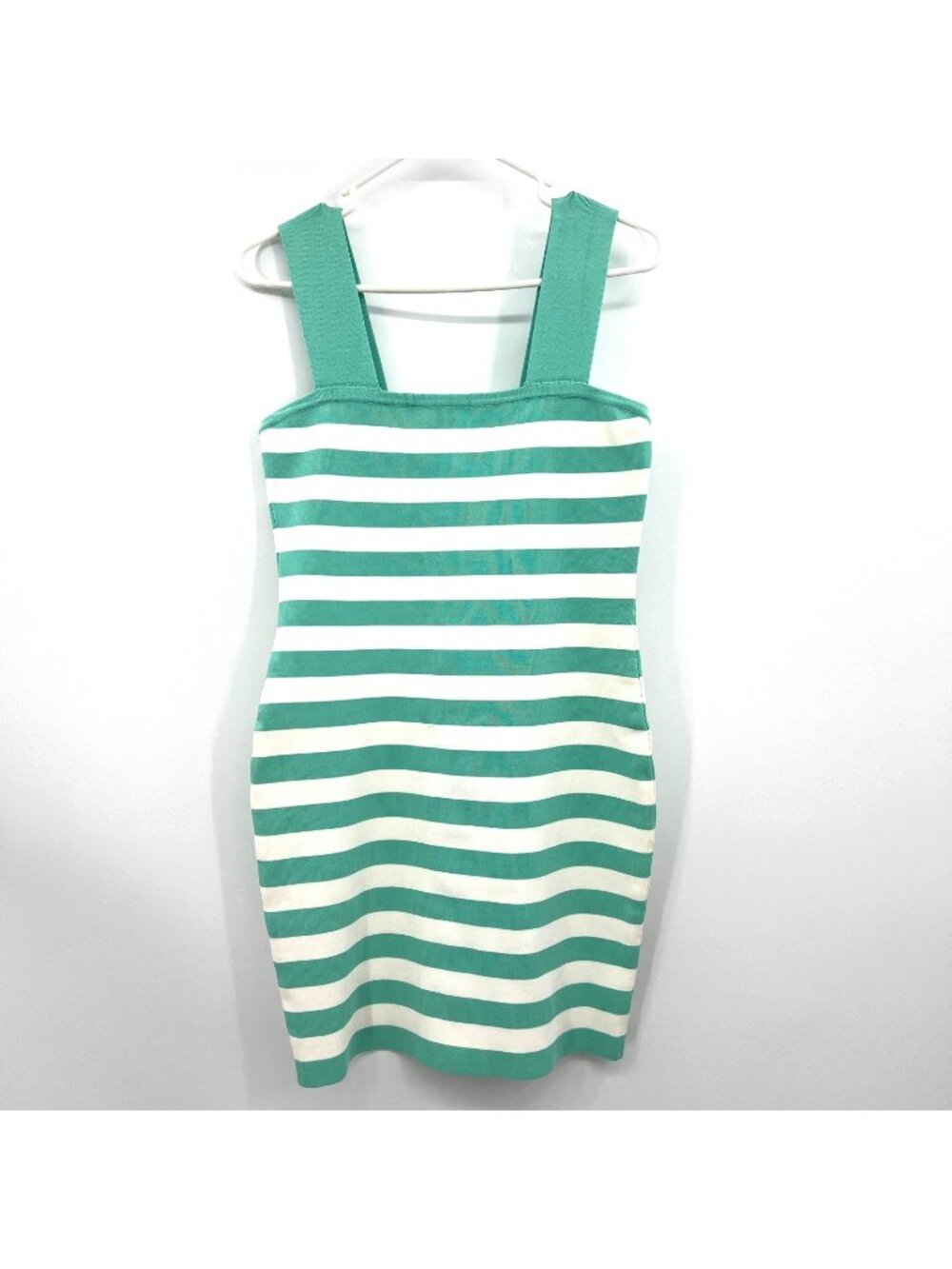 Alice & Olivia Aqua White Striped Bandage Body Con Dress Women's Medium